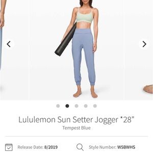 Lululemon Sun Setter Jogger Tempest Blue 28” size 2
